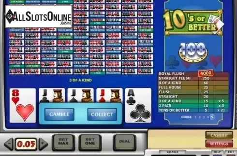Game Screen 2. 10's or Better (Play'n Go) from Play'n Go