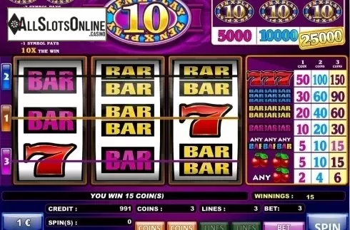 Game Screen. 10x Play (iSoftBet) from iSoftBet