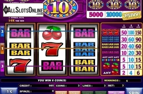 Game Screen. 10x Play (iSoftBet) from iSoftBet