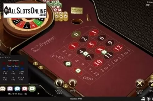 Game Screen 1. 12 Numbers Roulette from Espresso Games