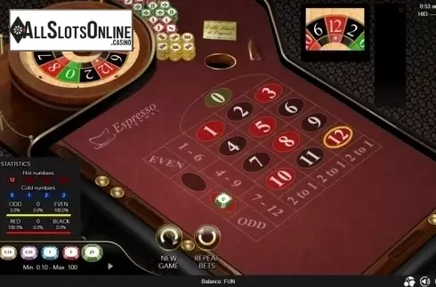 Game Screen 2. 12 Numbers Roulette from Espresso Games