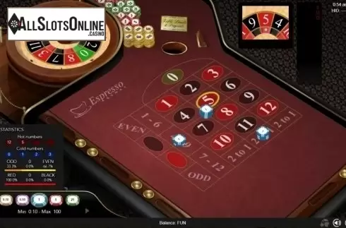 Game Screen 3. 12 Numbers Roulette from Espresso Games