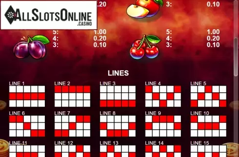 Paytable 2. 20 Shining Coins from Casino Technology