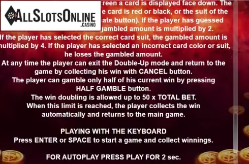 Paytable 4. 20 Shining Coins from Casino Technology