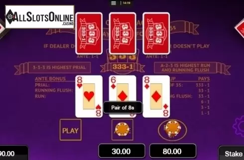 Game Screen. 3 Card Brag (CORE Gaming) from CORE Gaming