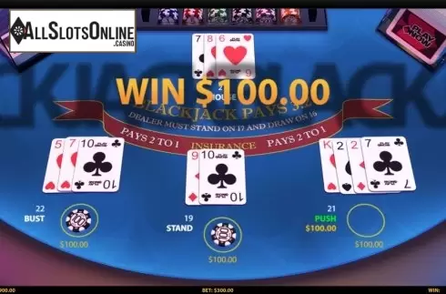 Win Screen 2. 3 Hand Blackjack (HungryBear) from HungryBear