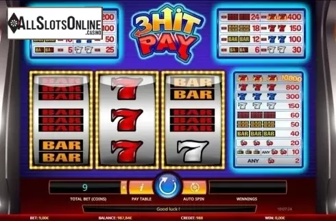 Game Workflow screen. 3 Hit Pay (New) from iSoftBet