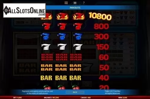 Paytable 1. 3 Hit Pay (New) from iSoftBet
