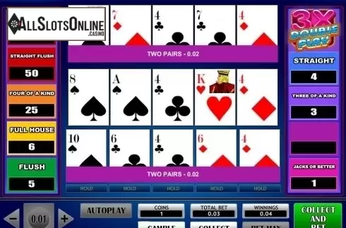 Game Screen. 3x Double Play Poker from iSoftBet