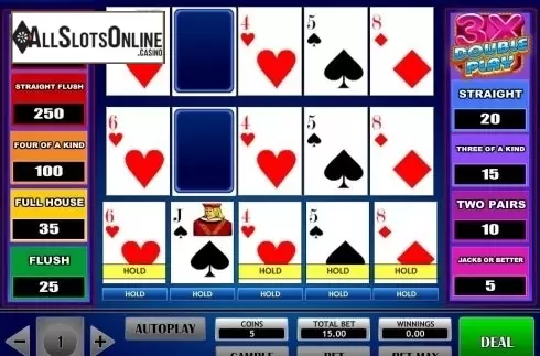 Game Screen. 3x Double Play Poker from iSoftBet