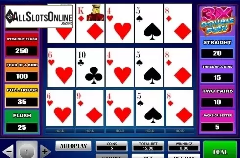 Game Screen. 3x Double Play Poker from iSoftBet