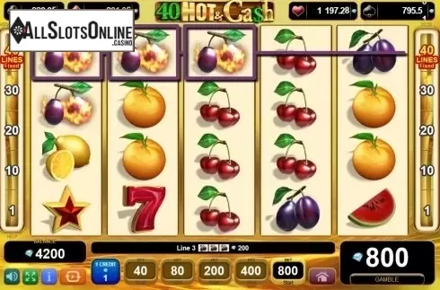 Win screen. 40 Hot and Cash from EGT