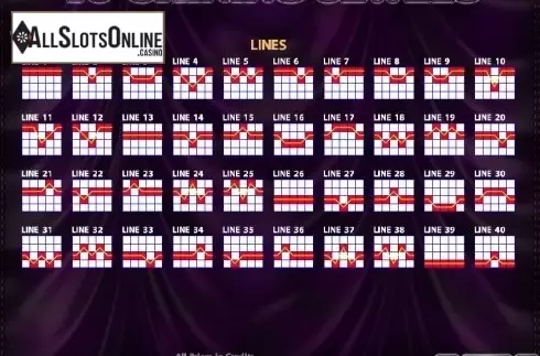 Paytable 2. 40 Shining Jewels from Casino Technology