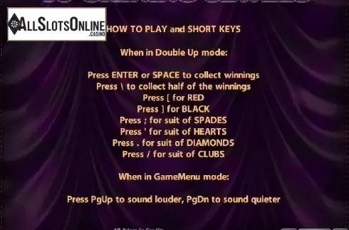 Paytable 5. 40 Shining Jewels from Casino Technology