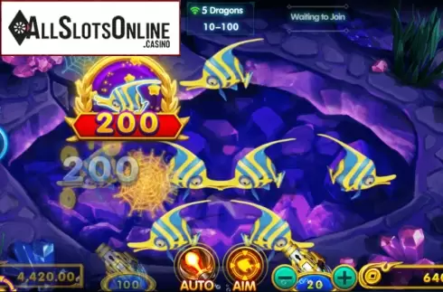 Win Screen. 5 Dragons Fishing from JDB168
