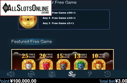 Paytable 4. 5 Dragons (Virtual Tech) from Virtual Tech