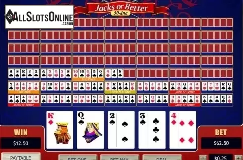 Win screen. 50-line Jacks or Better (Playtech) from Playtech