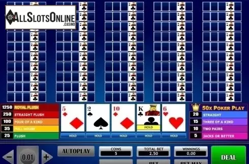 Game Screen. 50x Poker Play Poker from iSoftBet