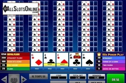 Game Screen. 50x Poker Play Poker from iSoftBet