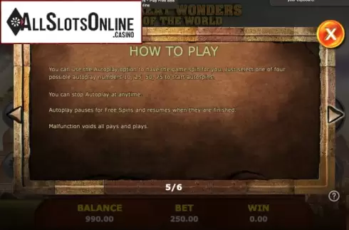 How to play. 7 Great Wonders Of The World from 888 Gaming