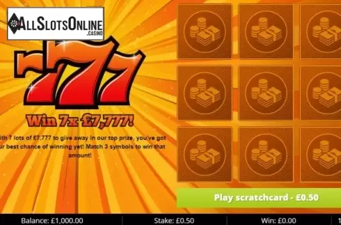 Start Screen. 777 (Gluck Games) from Gluck Games