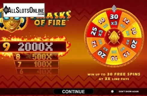 Start Screen. 9 Masks Of Fire from Gameburger Studios