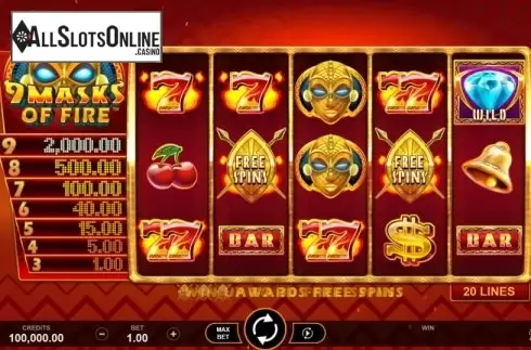 Reel Screen. 9 Masks Of Fire from Gameburger Studios