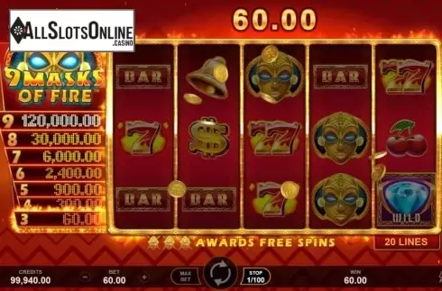 Win Screen 1. 9 Masks Of Fire from Gameburger Studios