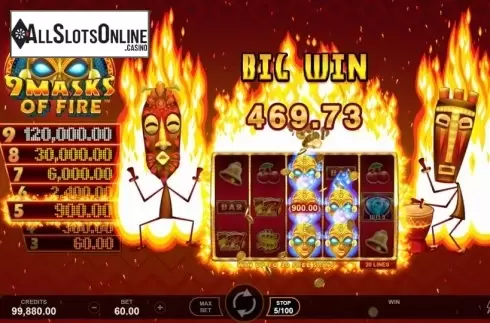Win Screen 2. 9 Masks Of Fire from Gameburger Studios