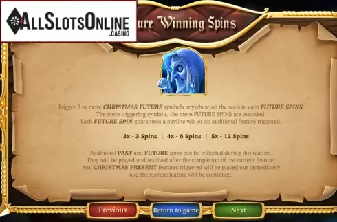 Paytable 2. A Christmas Carol from Betsoft