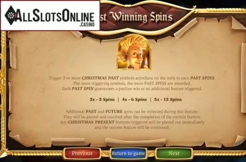 Paytable 1. A Christmas Carol from Betsoft