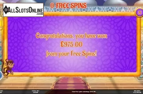 Win screen. A Ladd 'n a Lamp from Mutuel Play