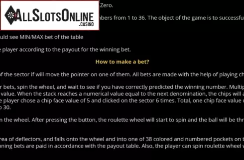 Game rules. American Roulette 3D (Evoplay) from Evoplay Entertainment