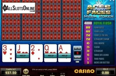 Game Screen 2. Aces & Faces Mega Poker from Tom Horn Gaming