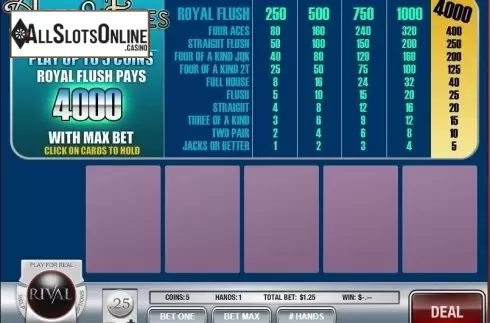 Game Screen 2. Aces and Faces (Rival) from Rival Gaming