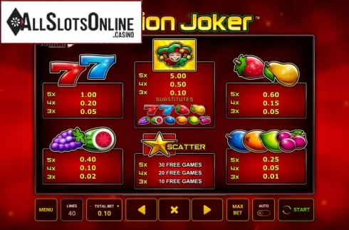 Rules. Action Joker from Eurocoin Interactive