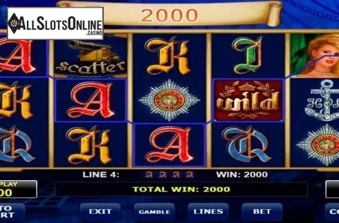 Wild Win screen. Admiral Nelson from Amatic Industries
