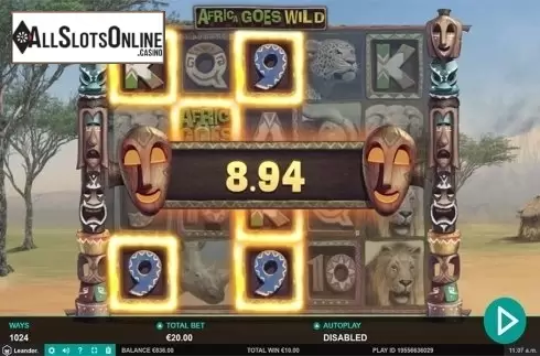 Wild win screen. Africa Goes Wild from Leander Games