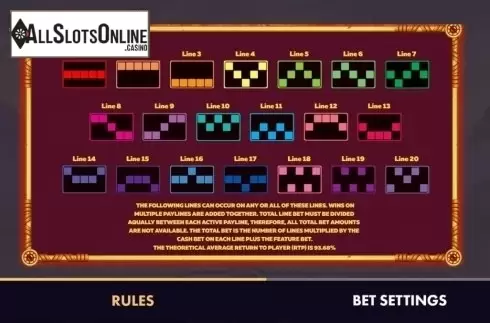 Paylines. African King from NetGame