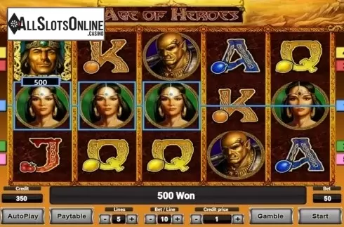 Game workflow 2. Age Of Heroes Deluxe from Novomatic