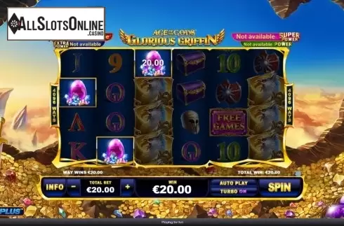 Win Screen 3. Age Of The Gods Glorious Griffin from Playtech Origins