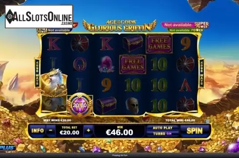 Win Screen 4. Age Of The Gods Glorious Griffin from Playtech Origins