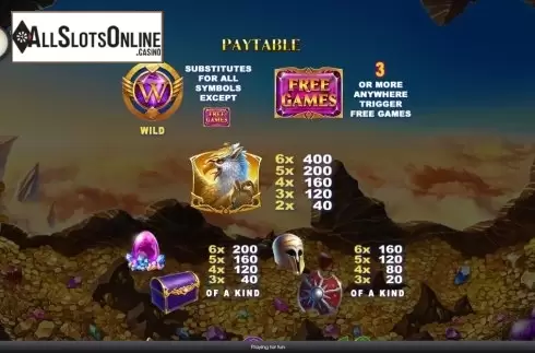Symbols. Age Of The Gods Glorious Griffin from Playtech Origins