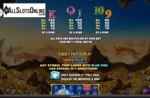 Symbols 2. Age Of The Gods Glorious Griffin from Playtech Origins