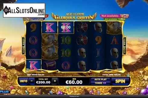 Win Screen. Age Of The Gods Glorious Griffin from Playtech Origins