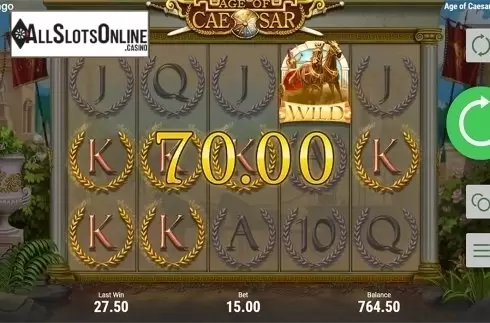 Wild win screen 2. Age of Caesar from Booongo