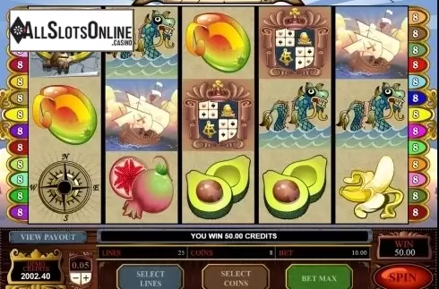 Scatter win screen. Age of Discovery from Microgaming