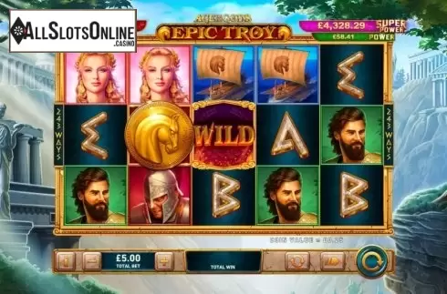 Reel Screen. Age of the Gods Epic Troy from Playtech