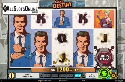 Win Screen. Agent Destiny from Play'n Go