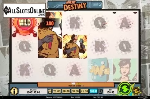 Win Screen. Agent Destiny from Play'n Go